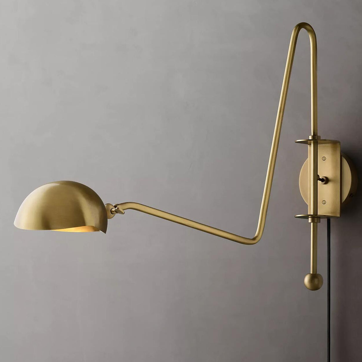 Modern Dome Bedroom LED Swing Arm Wall Sconce Image - 6