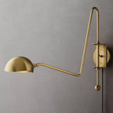 Modern Dome Bedroom LED Swing Arm Wall Sconce Image - 6