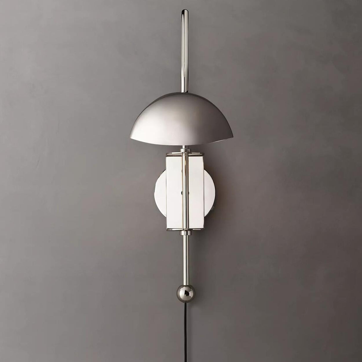 Modern Dome Bedroom LED Swing Arm Wall Sconce Image - 8