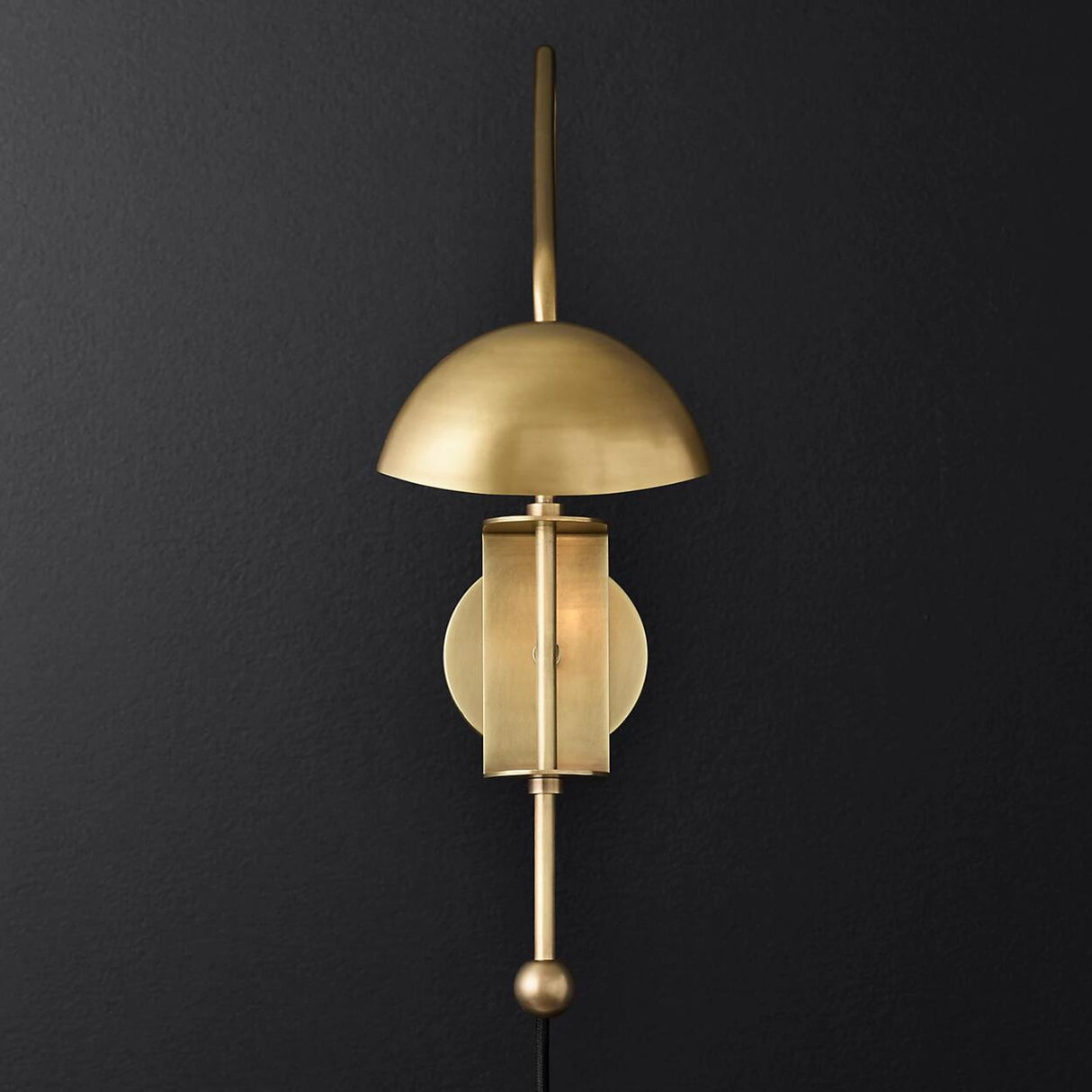 Modern Dome Bedroom LED Swing Arm Wall Sconce Image - 9