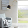 Modern Dome Black Metal Adjustable Reading Floor Lamp Image - 1