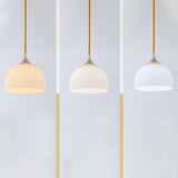 Modern Dome Chic Multicolor Glass Pendant Light Image - 17