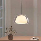 Modern Dome Clear Glass Dining Room Pendant Light Image - 1