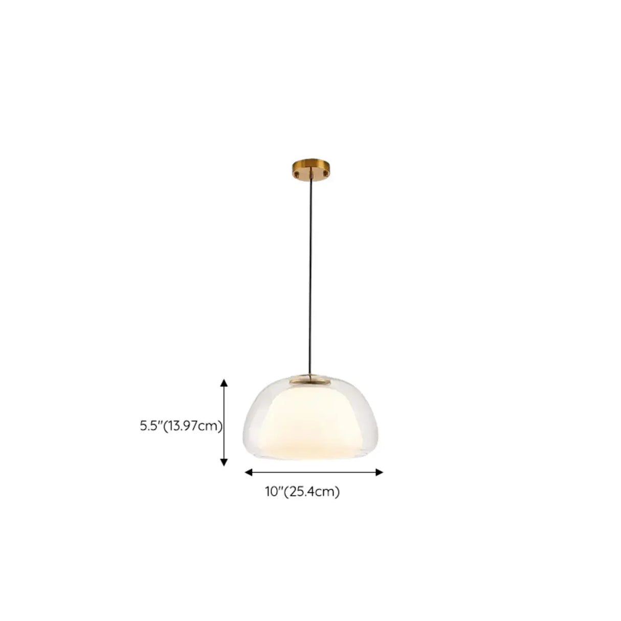 Modern Dome Clear Glass Dining Room Pendant Light 