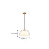 Modern Dome Clear Glass Dining Room Pendant Light #size