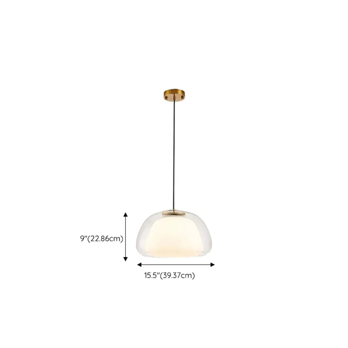 Modern Dome Clear Glass Dining Room Pendant Light Image - 13