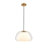 Modern Dome Clear Glass Dining Room Pendant Light Image - 2