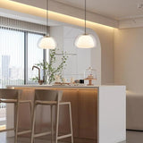 Modern Dome Clear Glass Dining Room Pendant Light Image - 5