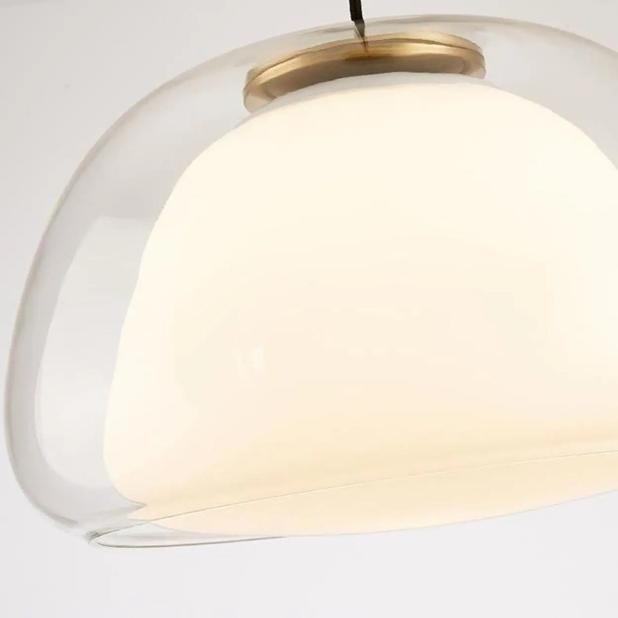 Modern Dome Clear Glass Dining Room Pendant Light Image - 9