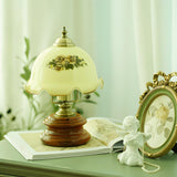 Modern Dome Flower Shade Metal Base Bedroom Table Lamp Image - 16