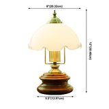 Modern Dome Flower Shade Metal Base Bedroom Table Lamp #size