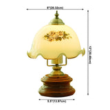 Modern Dome Flower Shade Metal Base Bedroom Table Lamp Image - 18