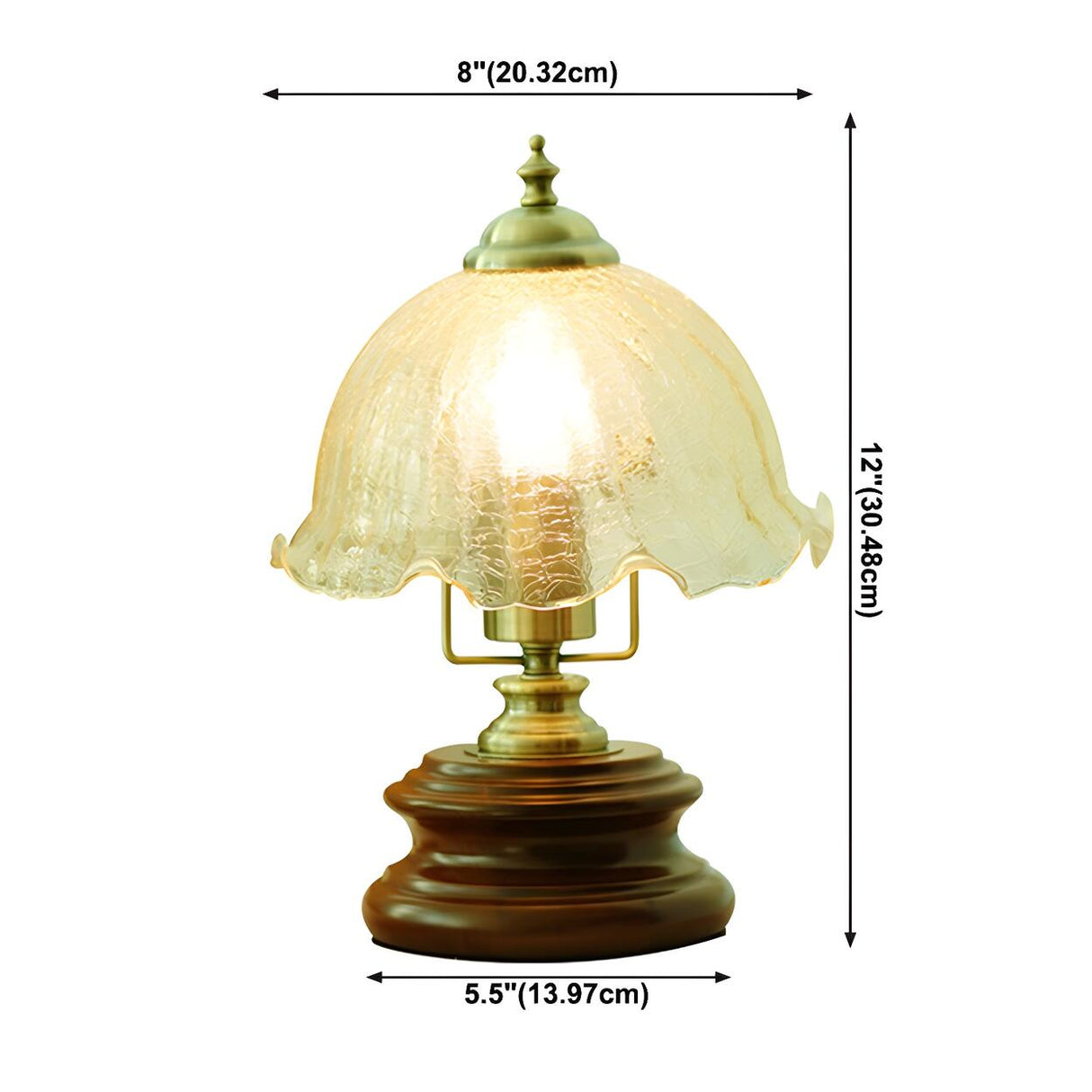 Modern Dome Flower Shade Metal Base Bedroom Table Lamp Image - 19