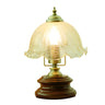 Modern Dome Flower Shade Metal Base Bedroom Table Lamp Image - 2