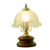 Modern Dome Flower Shade Metal Base Bedroom Table Lamp Image - 6