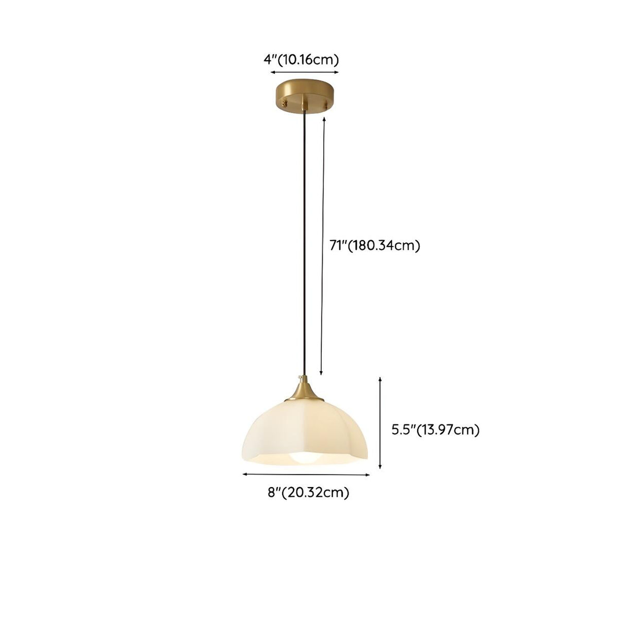 Modern Dome Gold Minimalist Bedroom Pendant Light 