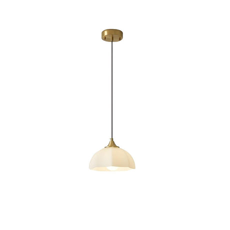 Modern Dome Gold Minimalist Bedroom Pendant Light Image - 2