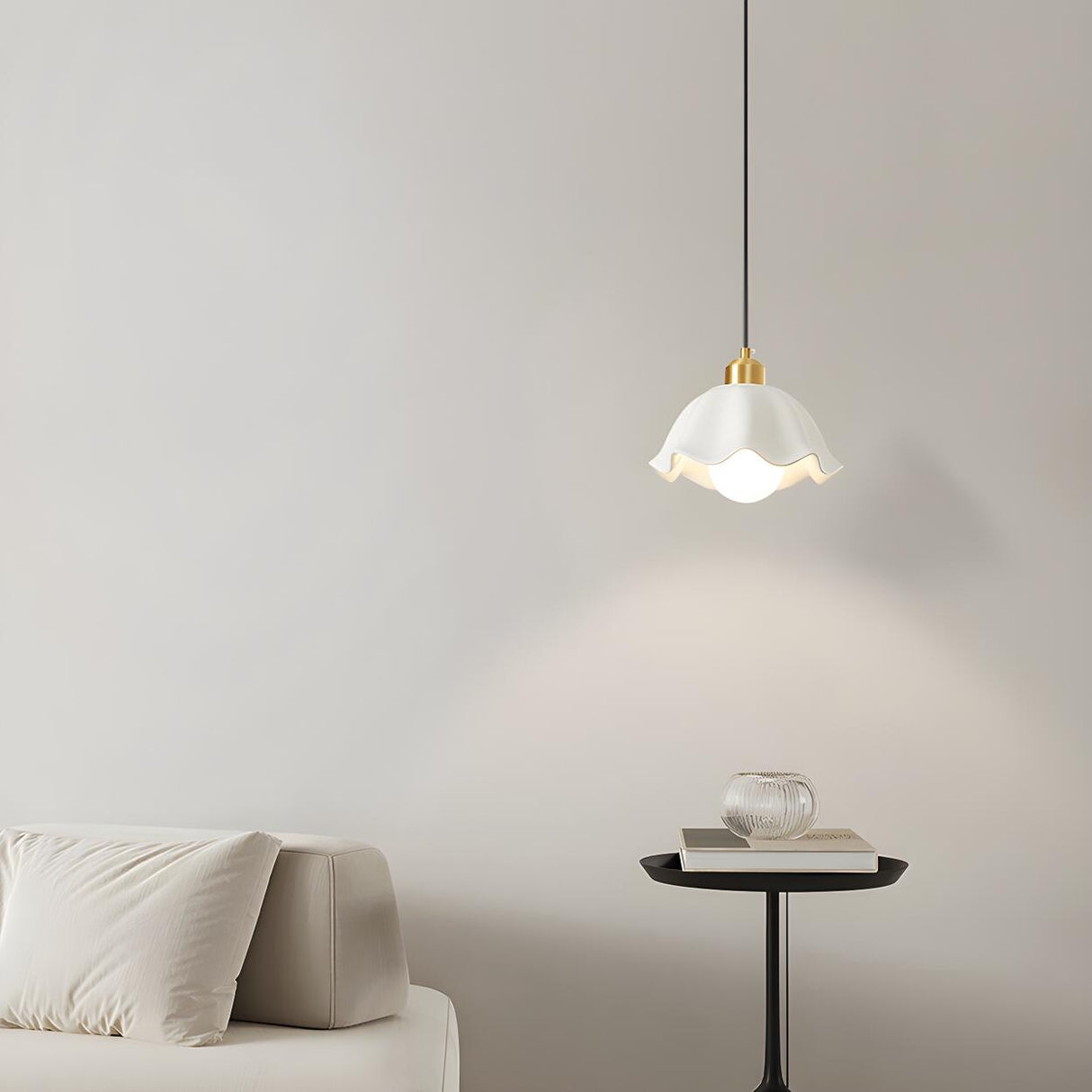 Modern Dome Gold Minimalist Bedroom Pendant Light Image - 6