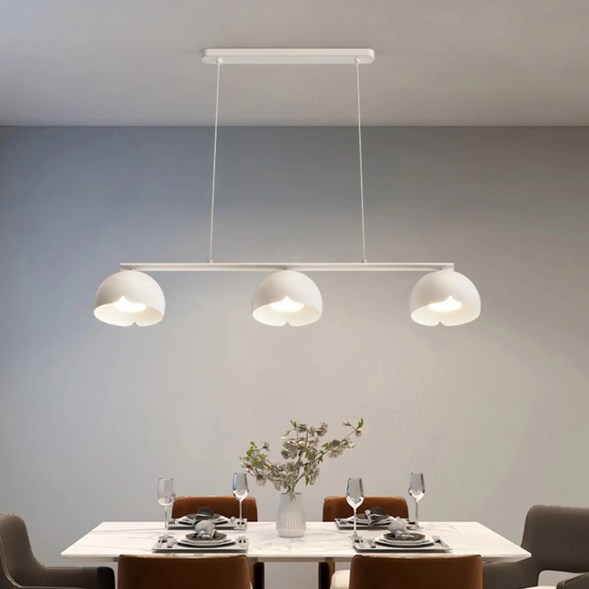 Modern 3-Light Adjustable Dome Island Pendant Light Image - 2