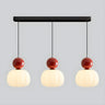 Modern Dome Metal Pendant Dining Room Red Large 3-Light Image - 3