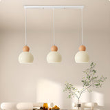 Modern Dome Minimalist Beige Bedroom Pendant Light Image - 10