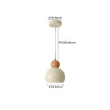 Modern Dome Minimalist Beige Bedroom Pendant Light #size