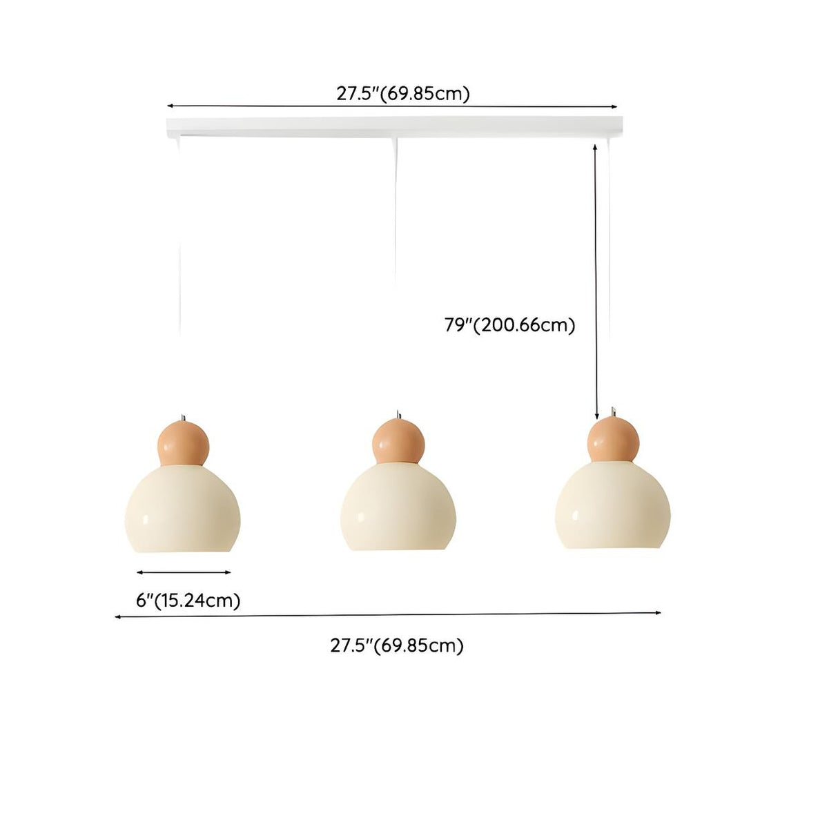 Modern Dome Minimalist Beige Bedroom Pendant Light Image - 12