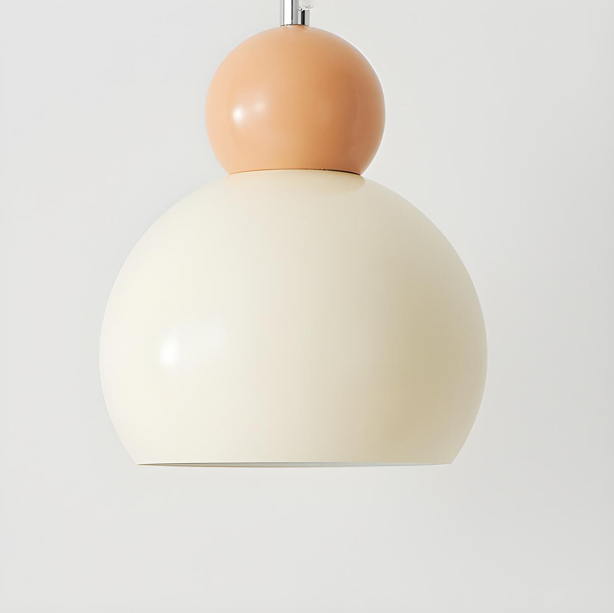 Modern Dome Minimalist Beige Bedroom Pendant Light Image - 8