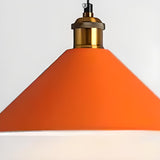 Modern Dome Orange Pendant Light Adjustable Height Image - 10