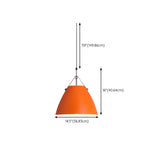 Modern Dome Orange Pendant Light Adjustable Height Image - 12