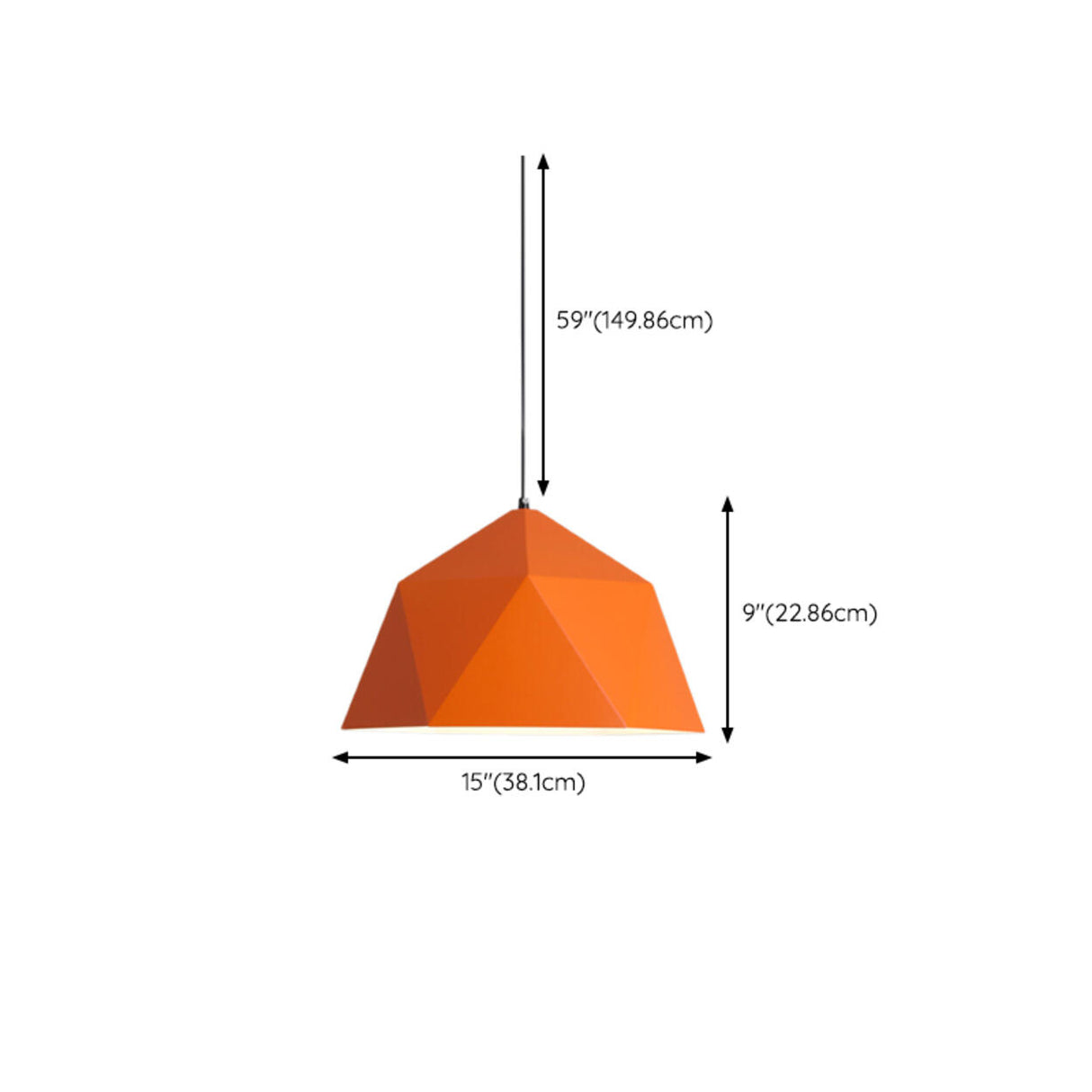 Modern Dome Orange Pendant Light Adjustable Height Image - 13