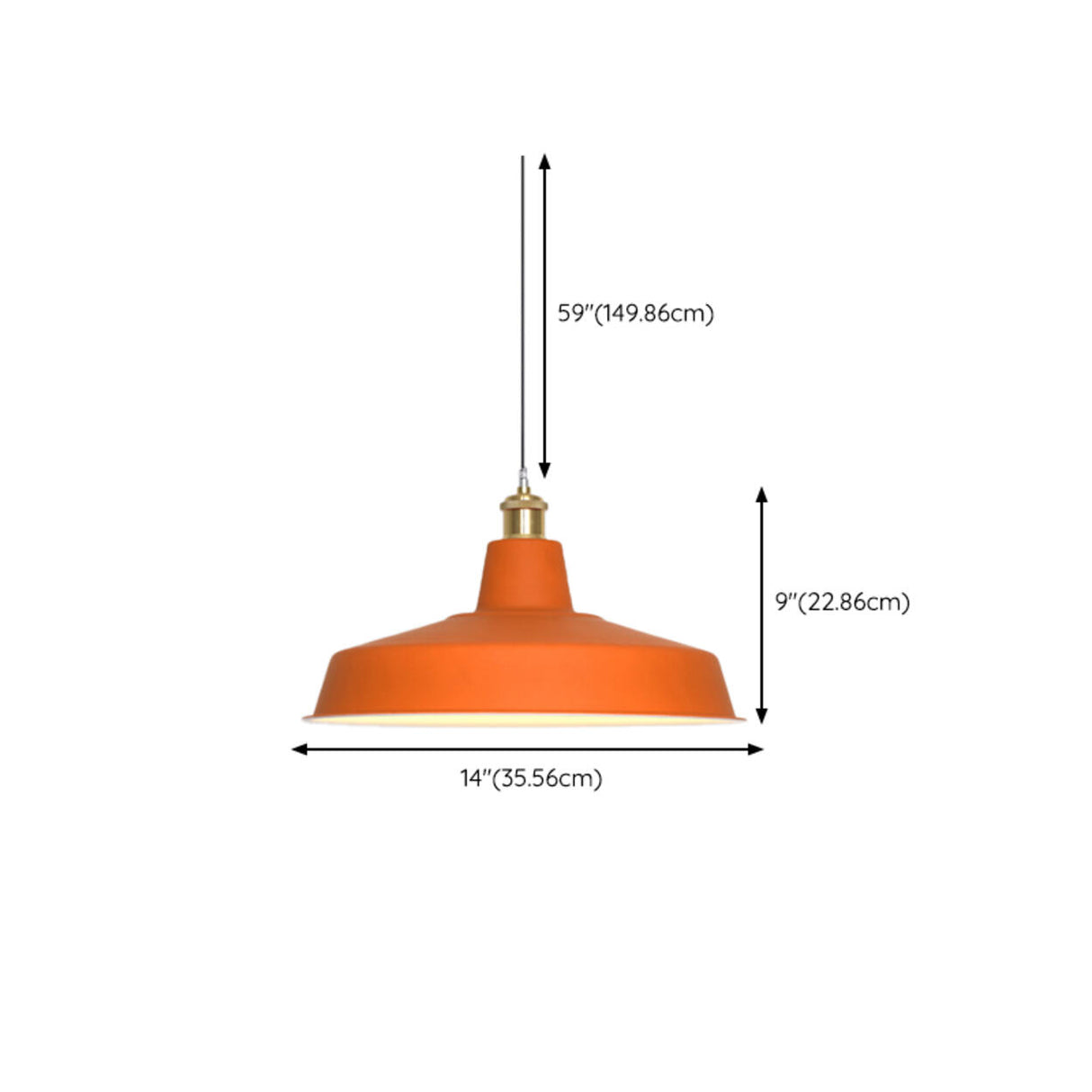 Modern Dome Orange Pendant Light Adjustable Height Image - 14