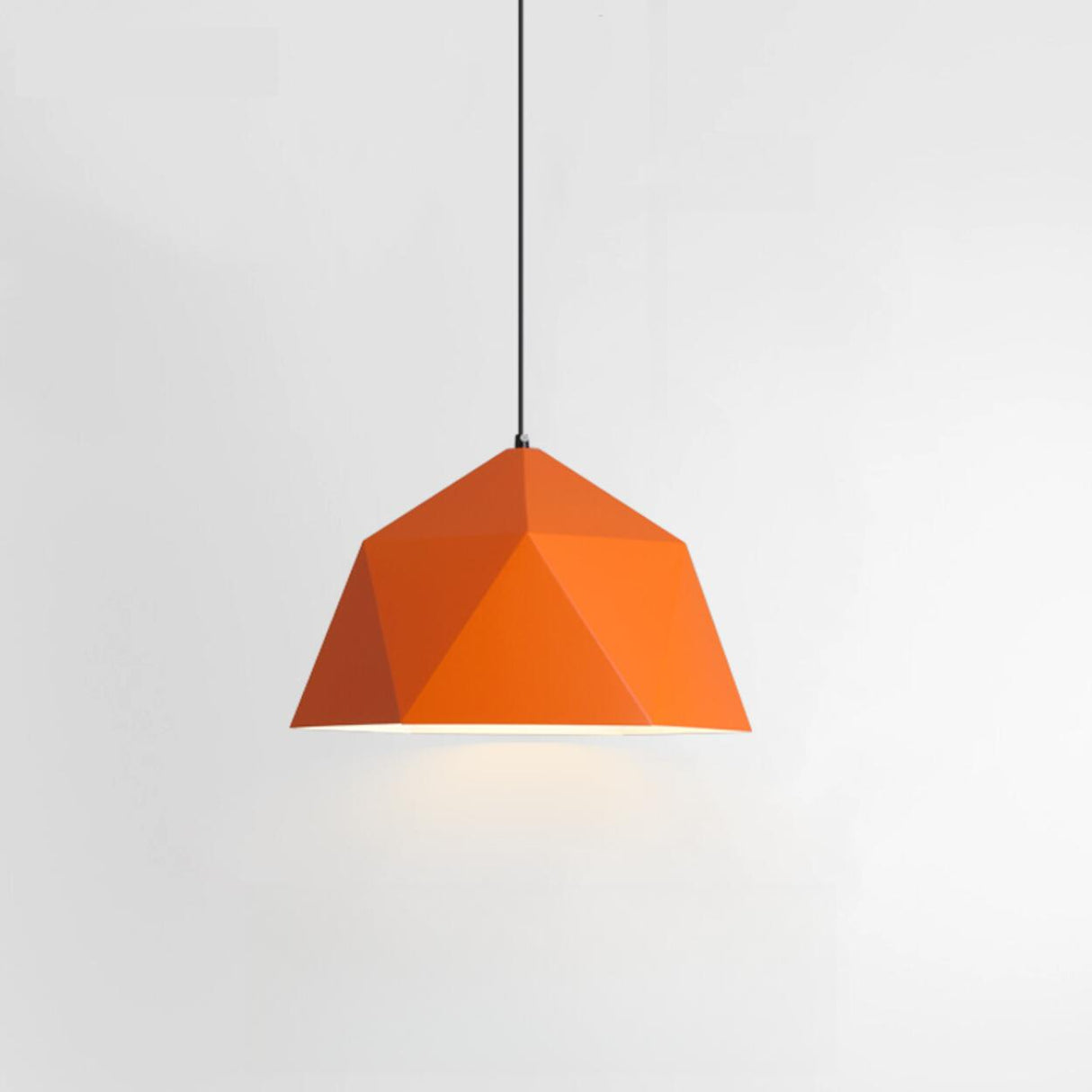 Modern Dome Orange Pendant Light Adjustable Height Image - 5