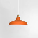 Modern Dome Orange Pendant Light Adjustable Height Image - 7