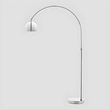 Modern Dome Shade Black Arched Adjustable Floor Lamp Image - 2