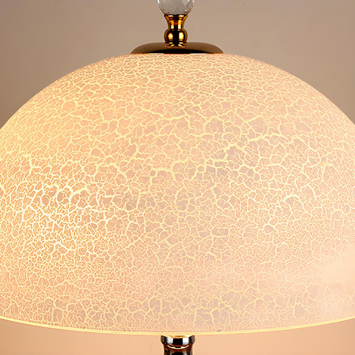 Modern Dome Shade Globe Base Glass Night Table Lamp Image - 10