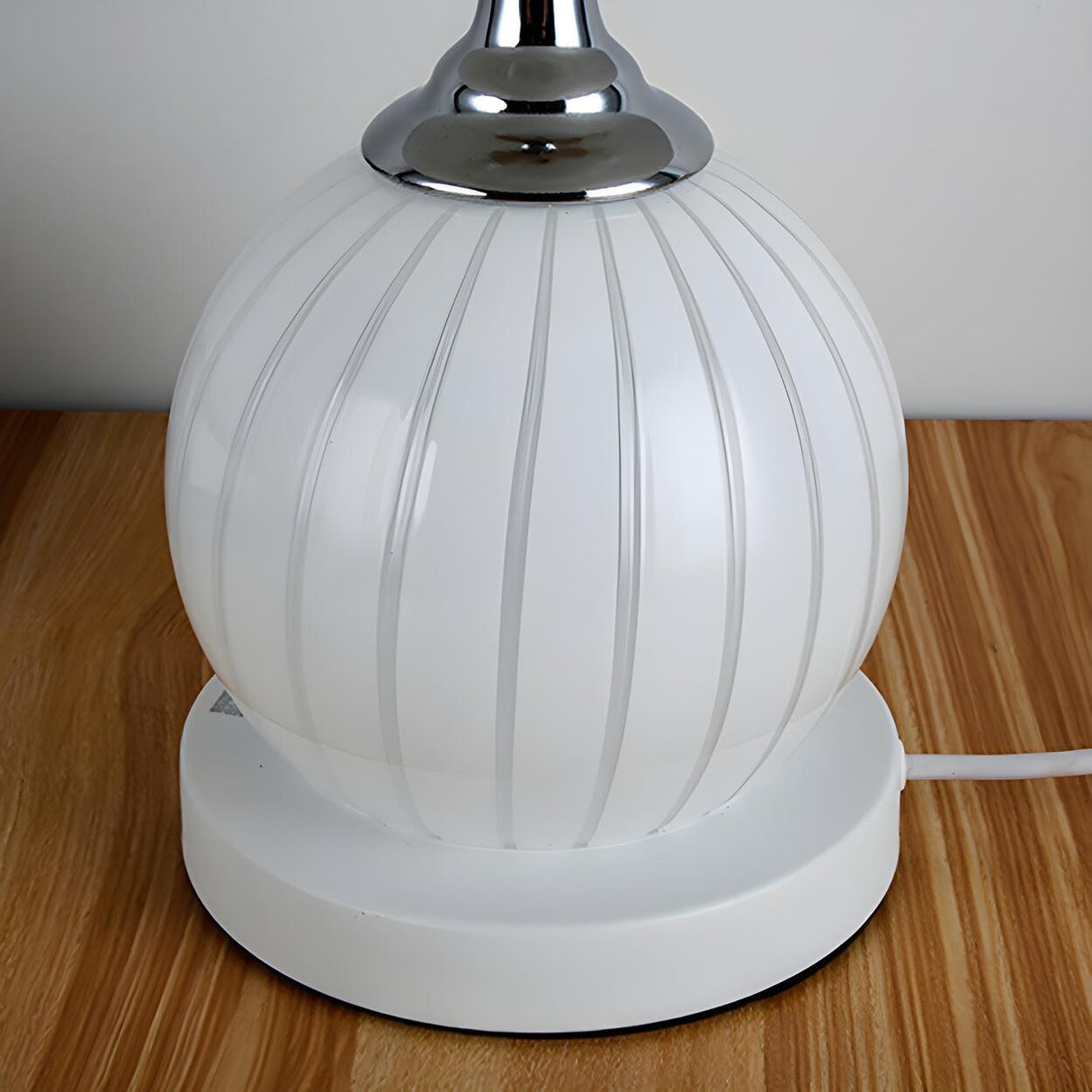 Modern Dome Shade Globe Base Glass Night Table Lamp Image - 11