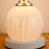 Modern Dome Shade Globe Base Glass Night Table Lamp Image - 12