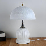 Modern Dome Shade Globe Base Glass Night Table Lamp Image - 16