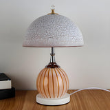 Modern Dome Shade Globe Base Glass Night Table Lamp Image - 17