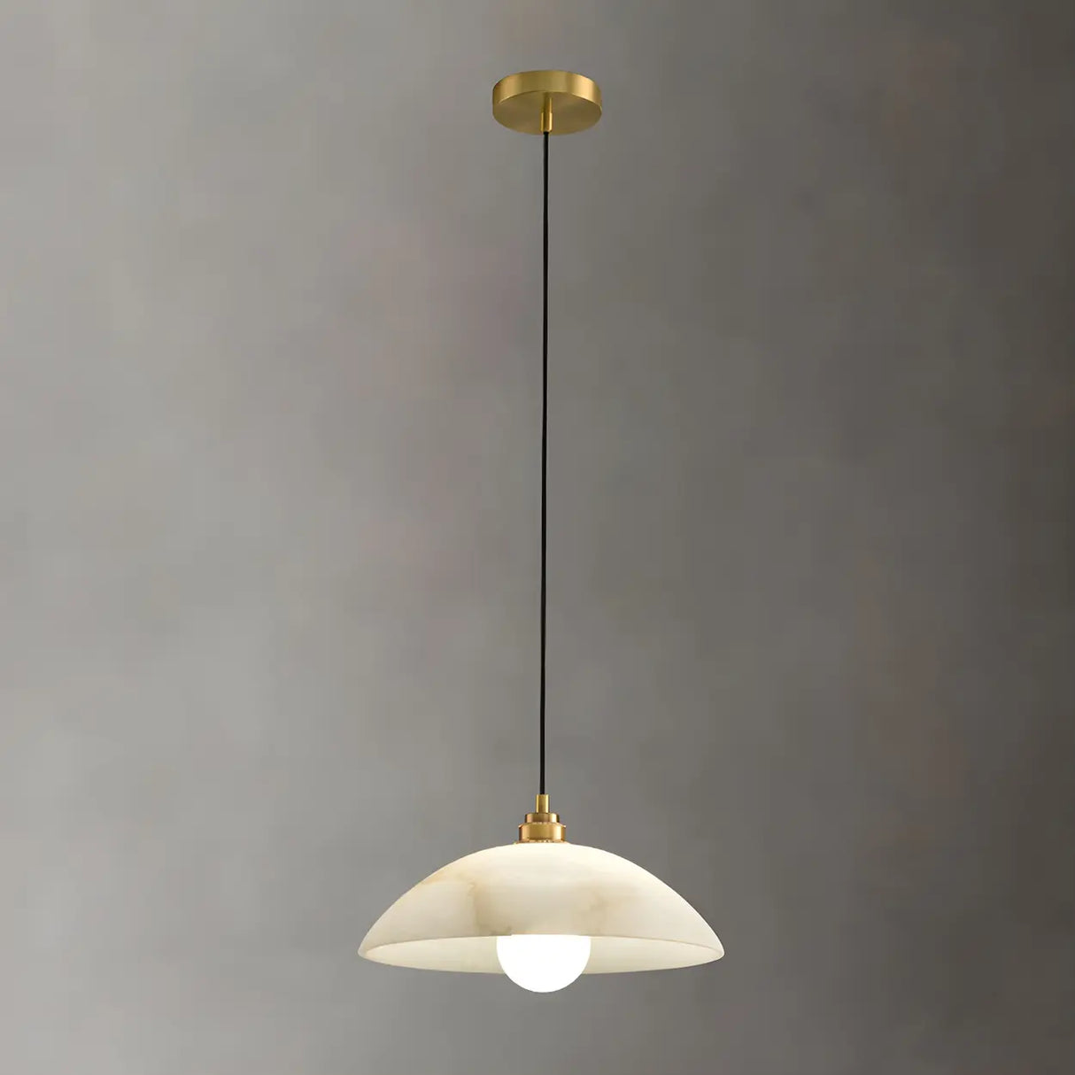 Modern Dome Stone Pendant Light for Bedroom Gold Mini Image - 2