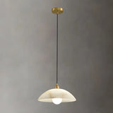 Modern Dome Stone Pendant Light for Bedroom Gold Mini Image - 2