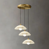 Modern Dome Stone Pendant Light for Bedroom Gold Mini Image - 3