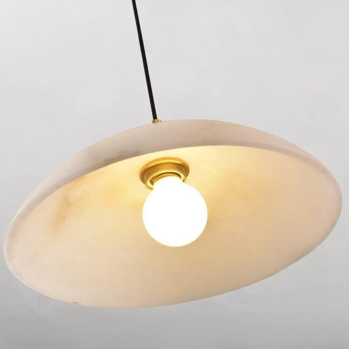 Modern Dome Stone Pendant Light for Bedroom Gold Mini Image - 7