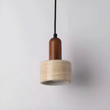 Modern Dome Walnut Stone Dining Room Pendant Light Image - 10