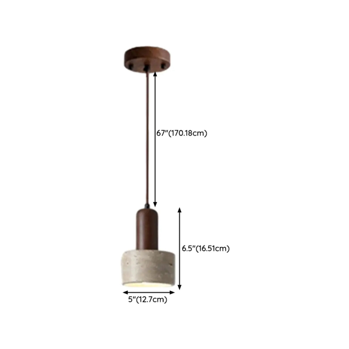 Modern Dome Walnut Stone Dining Room Pendant Light 