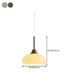 Modern Dome White Glass Pendant Light Adjustable Chrome #size