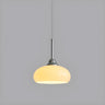 Modern Dome White Glass Pendant Light Adjustable Chrome Image - 2