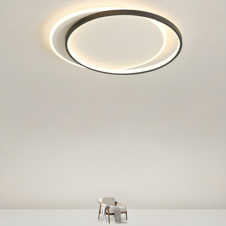 Modern Double Circle LED Flush Mount Ceiling Light Image - 1