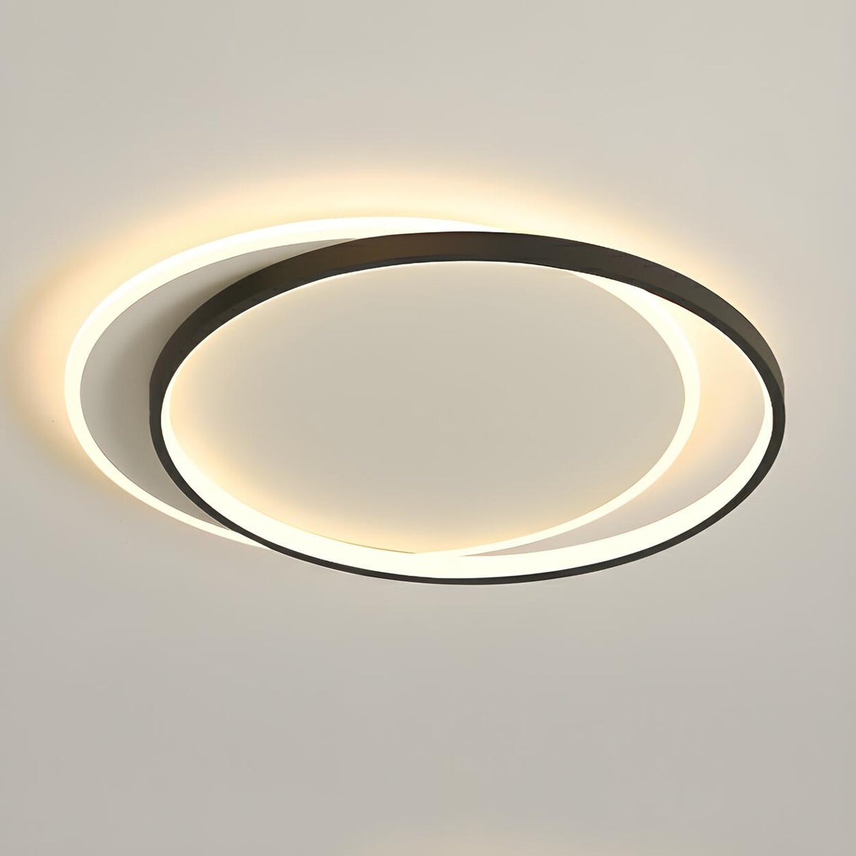 Modern Double Circle LED Flush Mount Ceiling Light Image - 10